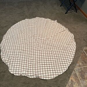 Brown and White Checkered Tablecloth